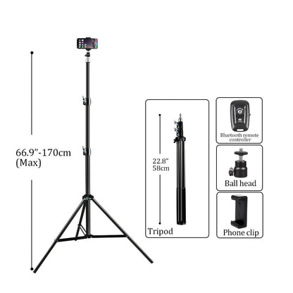 37/68/100/150/200CM Selfie Light Tripod 1/4 Screw Head Photography Portable Sta image 8