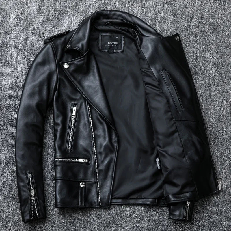 Spring Classical Suitableo Jacket Genuine Leather Motorcycle Jackets Men New Zea image 3