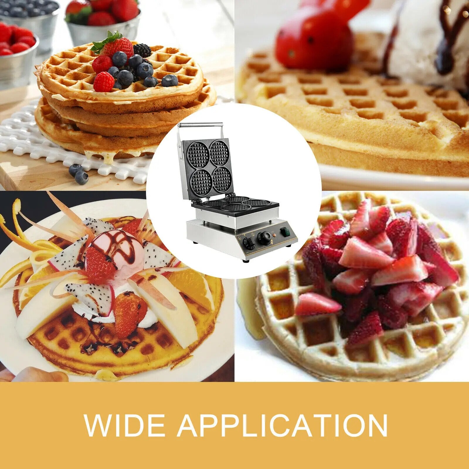 VEVOR Commercial Electric Waffle Maker Kitchen Appliance Home Round Square Shap image 6