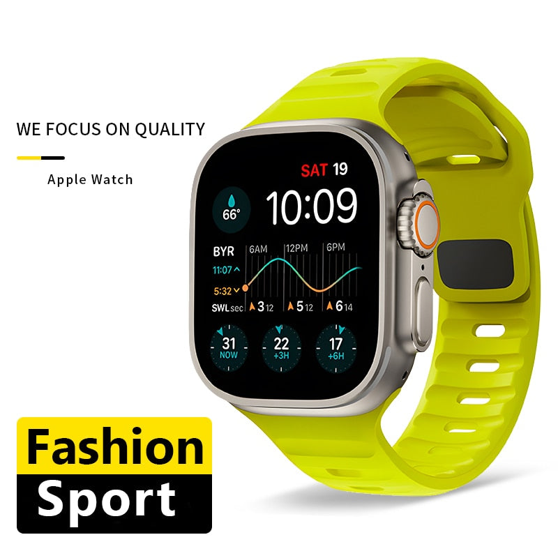 Silicone Strap For Apple Watch Ultra band 49mm Series 8 7 45MM 41MM 44MM 40MM R image 1