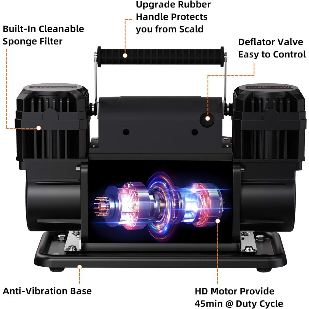 ALL-TOP 12V Air Compressor w/LCD Control Panel to Preset Target Pressure, 150PS image 2