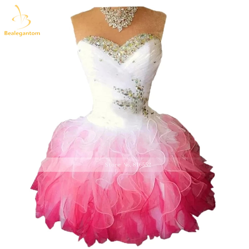 Bealegantom Colorful In Stock Sweetheart Organza Short Homecoming Dresses 2022  image 9