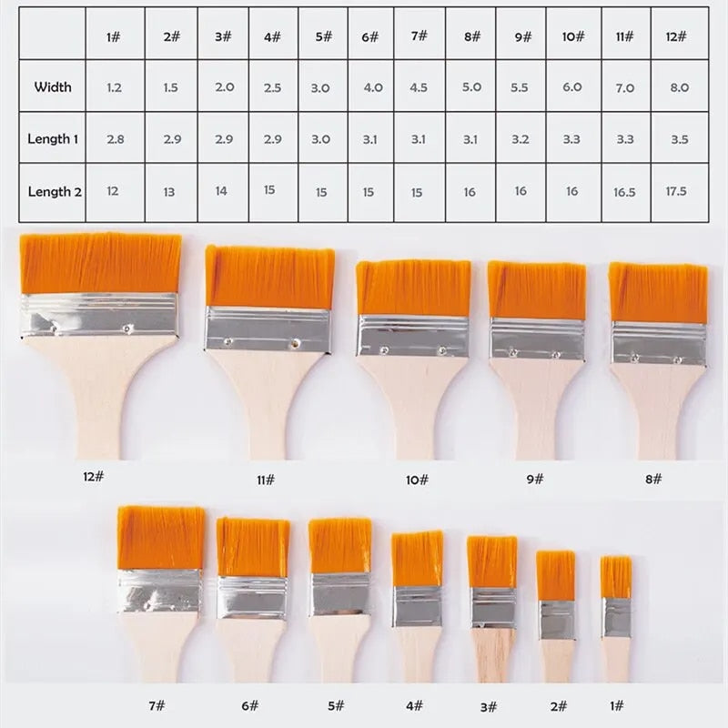 12pcs/set Memory Nylon Paint Brushes Set for Acrylic Oil Drawing Watercolor Woo image 4