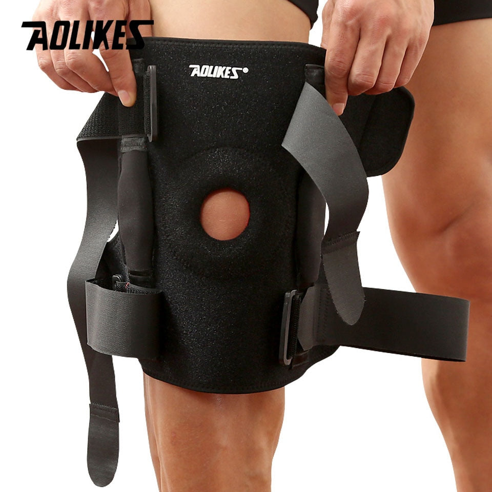 AOLIKES 1PCS Hiking Cycling Knee Support Protector With Removeble Aluminum Plat image 3