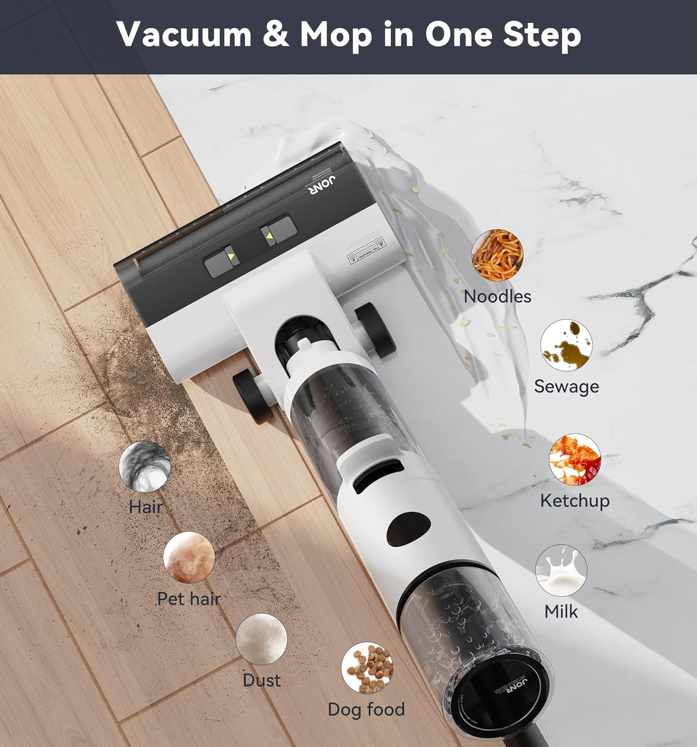 JONR ED12 Wet Dry Vacuum Cleaner,Cordless Floor Cleaning Suitable for Combinati image 3