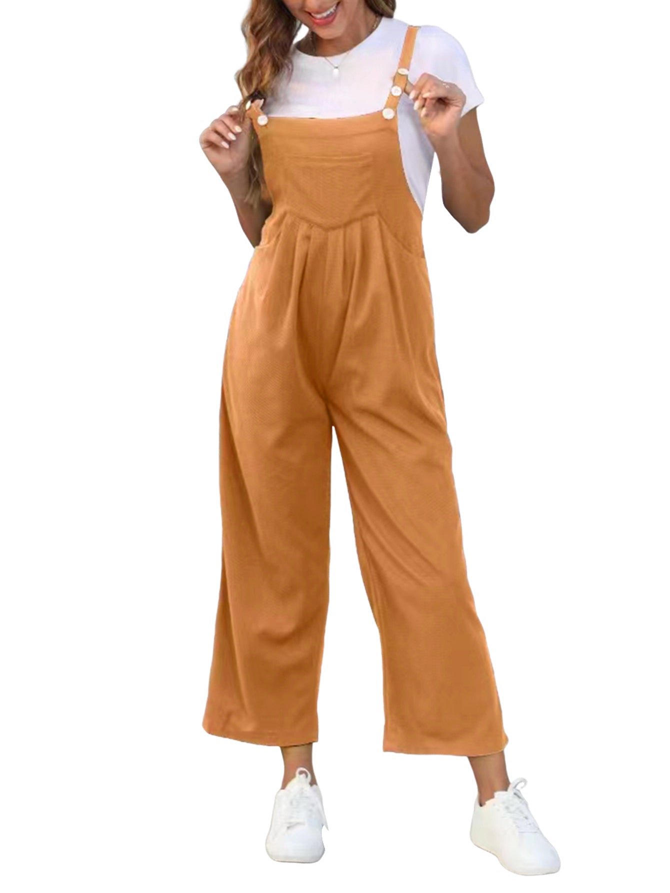 Women Jumpsuit Overalls Wide Leg Baggy Bib Overalls Jumpsuit Loose Fit Female J image 0