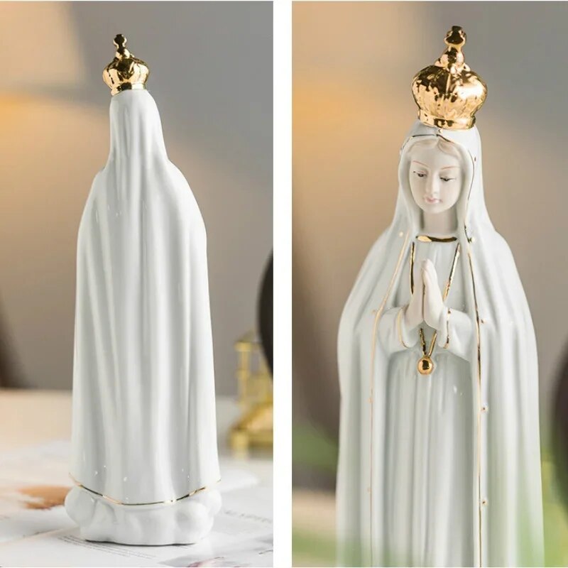 Rose Fatima Our Lady Icon of Mary Catholic Church Family Ceramic Statues Gifts image 5