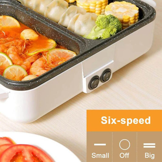 110V/220V 2 IN 1 Electric  Pot Cooker BBQ Grill Multicooker Electric SHOPUSATEX Sti