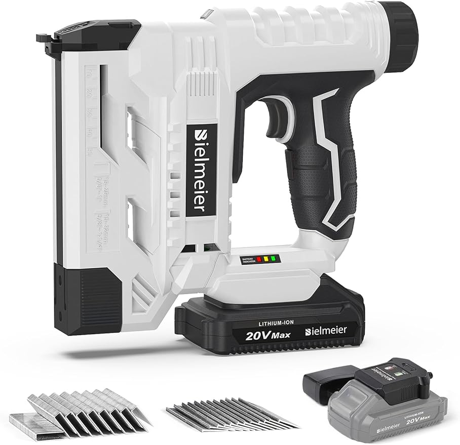 20V Cordless Brad Nailer 2-in-1 18 Gauge Nail Gun Battery Powered Electric Stap