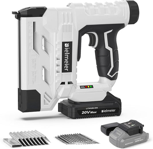 20V Cordless Brad Nailer 2-in-1 18 Gauge Nail Gun Battery Powered Electric Stap