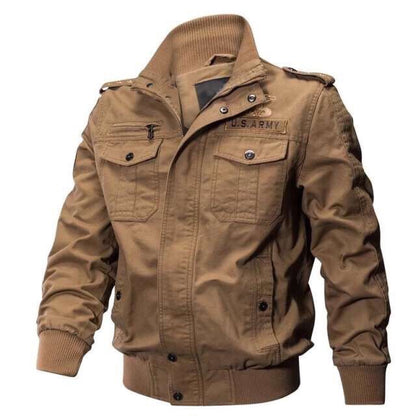 Spring and autumn military jacket male cotton water wash collar pilot cotton ja image 4