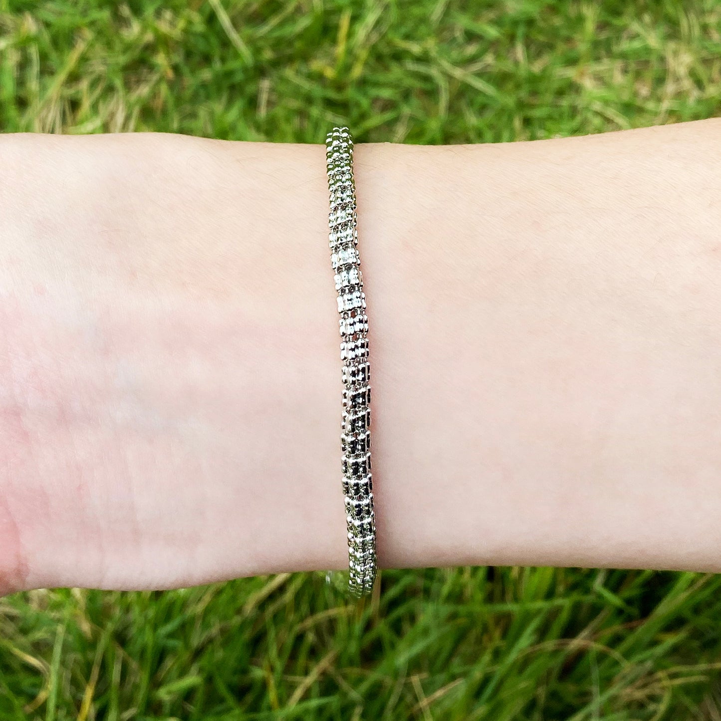 Aokaishen Round Snake Link Bracelet for Women Real Gold Plated Hip Hop Jewelry image 1