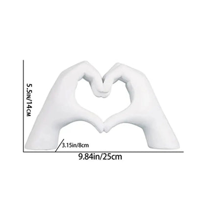 1pc Gesture Decoration, Heart Finger Statue Modern Art Sculpture Personalized H image 2