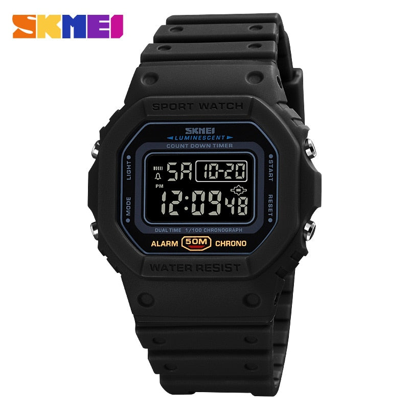 SKMEI Multifunctional Digital Sport Watch Men 2 Time Count Down Mens Wristwatch image 3