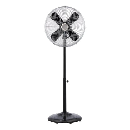16'' Retro 3-Speed Metal Standing Fan, Black Rechargeable Fan image 4
