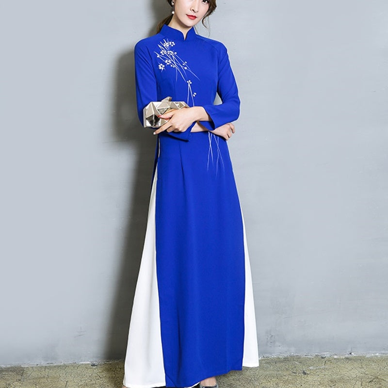 Ao Dai 2020 Spring Summer New Vietnam Dress for Women Elegant Cheongsam Traditi