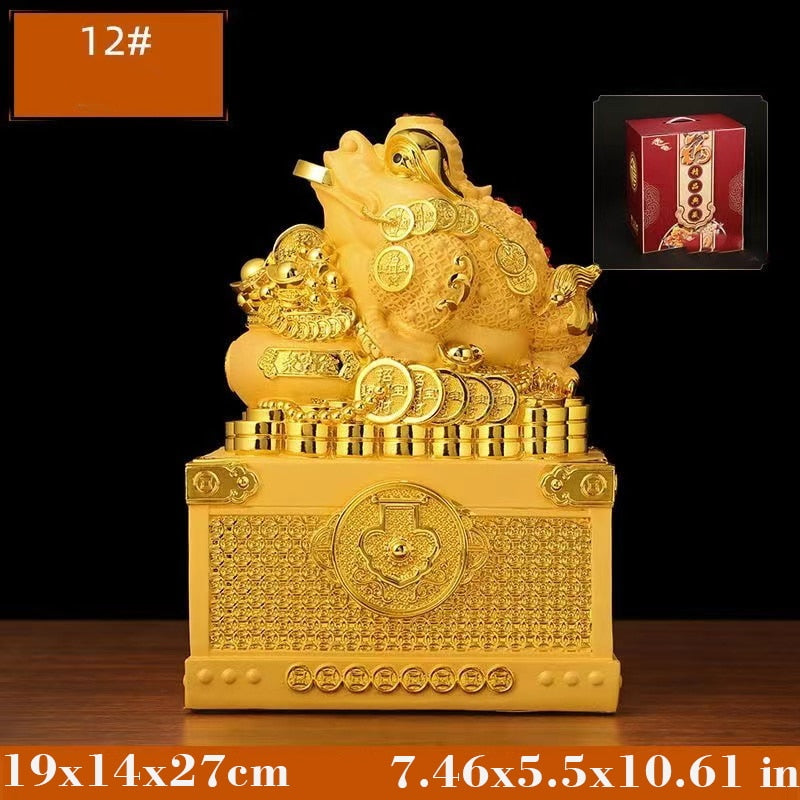 Mascot Golden Toad Piggy Bank Large Capacity Fortune Gathering Box  Luxury Home image 2