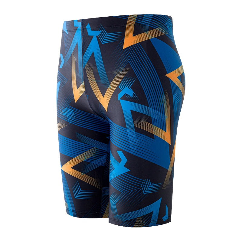 YUKE Men's Swimming Trunks Shorts Long to Knee Competitive Swim Training Swimsu image 3