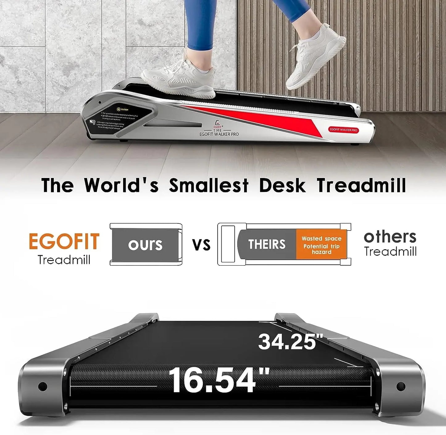 Walker Pro Under Desk Treadmill Walking Pad Small Compact Walking Treadmill wit image 2
