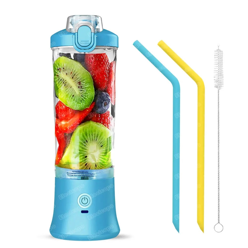 Portable Electric Juicer Fruit Mixers 600ML Blender with 4000mAh USB Rechargeab image 6