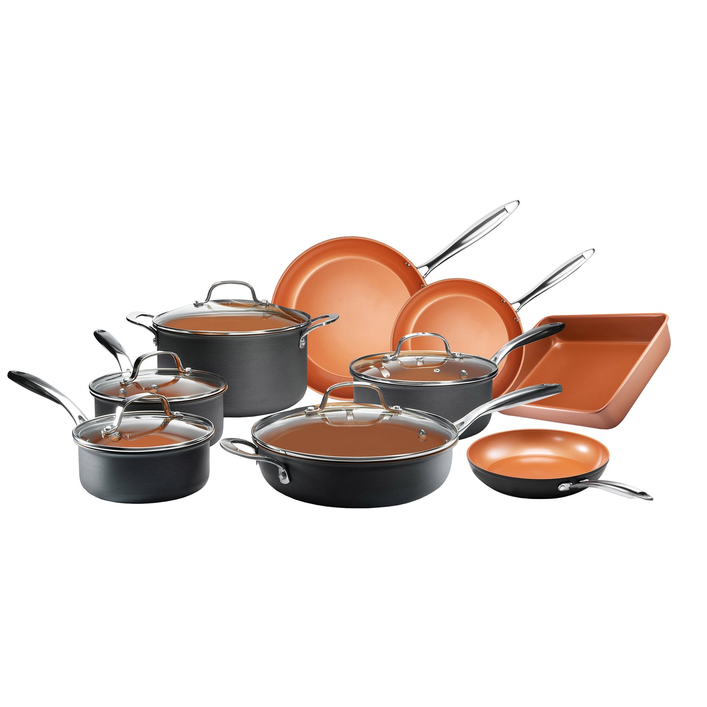 Gotham Steel Pro Non-Stick Hard Anodized 14-Piece Cookware Set image 2