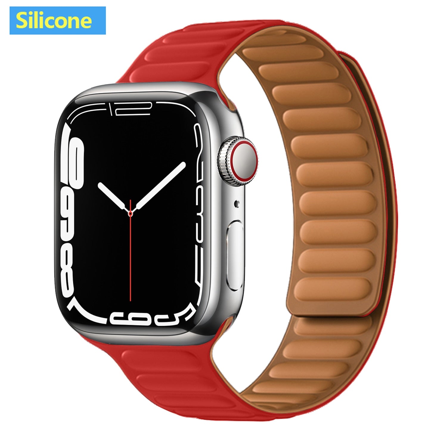 Leather Link For Apple Watch Band 45mm 41mm 44mm 40mm 49mm Original Magnetic Lo image 28