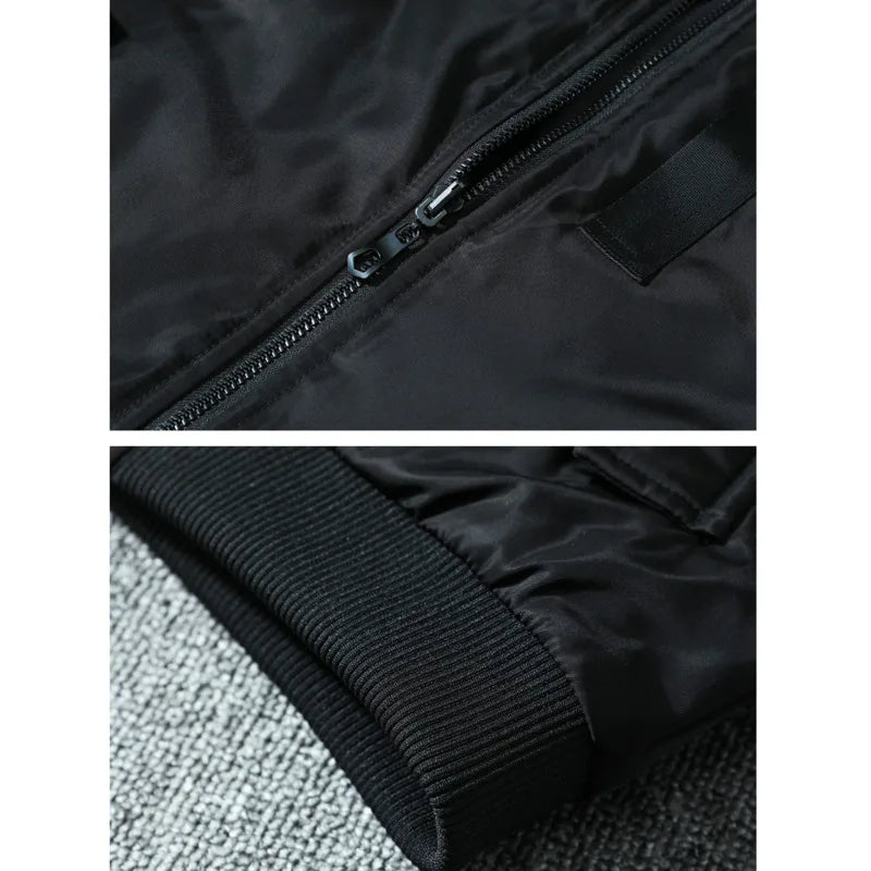 Air Force MA1 Pilot Cotton Jacket Men Double Sided Letter Embroidery Thicken Bo image 7