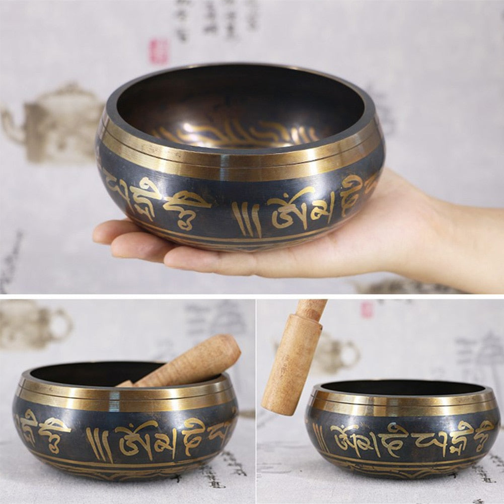 Handmade Buddha Sound Bowl Tibetan Bronze Chime Metal Bell Yoga Meditation Bowl image 5