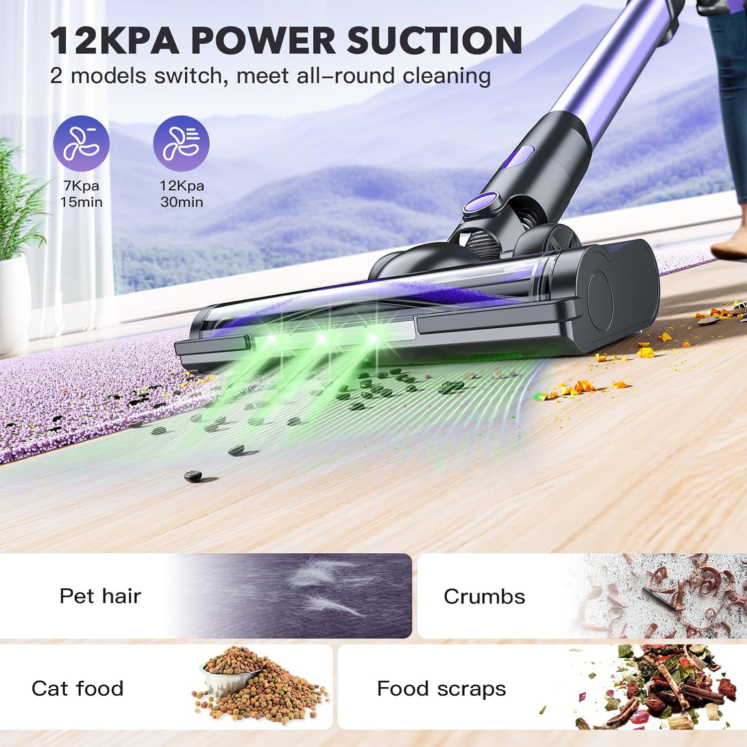 RAYFURN 12000Pa Cleaning Machine Powerful Cordless Upright Vacuum Cleaner Porta image 4