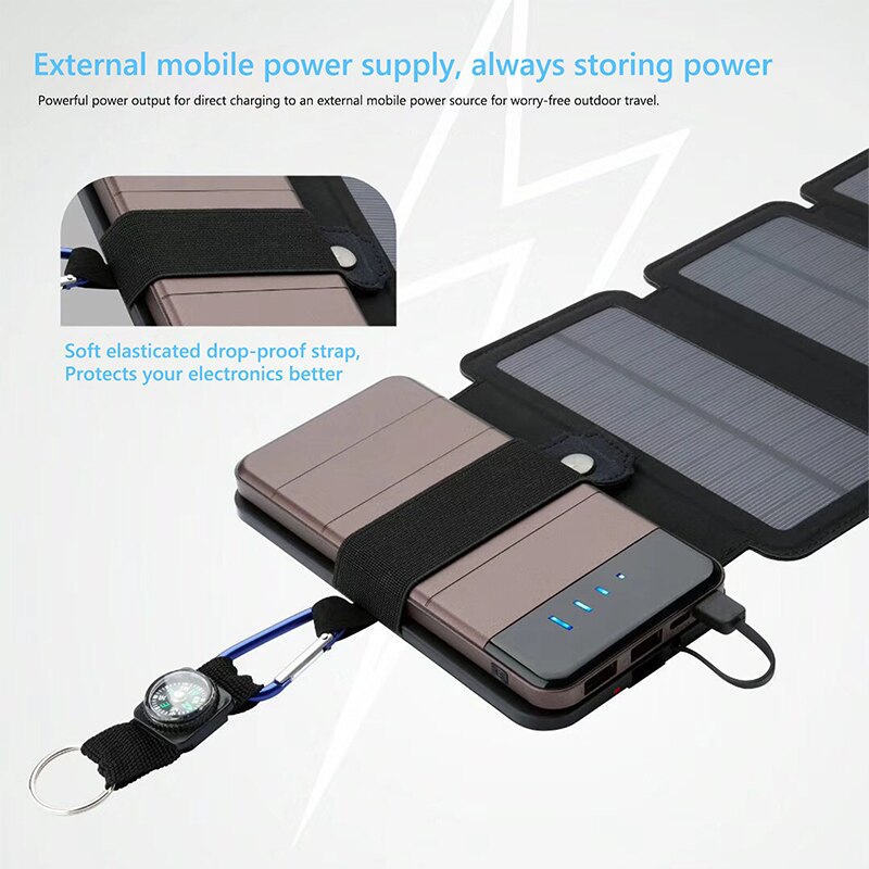 Outdoor Multifunctional Portable Solar Charging Panel Foldable 5V 2.1A USB Outp image 6