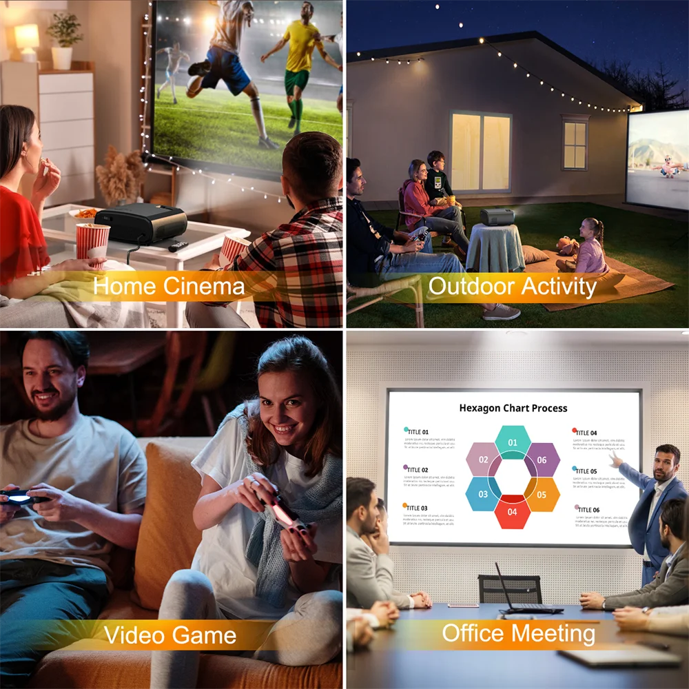 WEWATCH V50 Mini Smart Projector HD Native 1080P WiFi Proyector Built-in Speake image 6