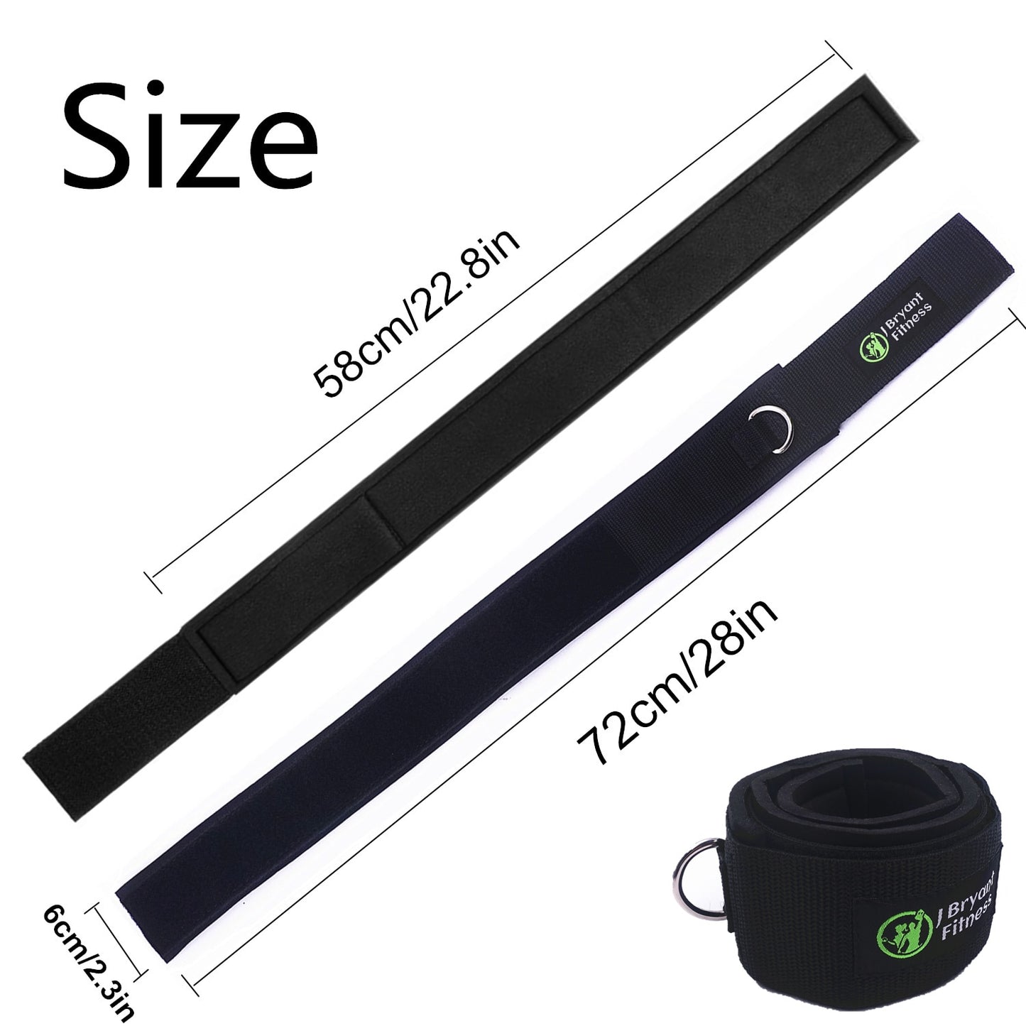 Fitness Thigh Straps Adjustable D-Ring Ankle Straps for Gym Cable Machine Neopr image 4