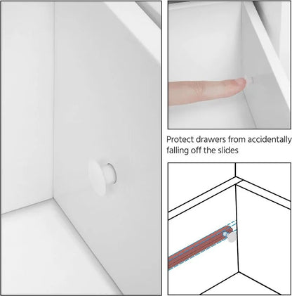 Side Storage Organizer with 4 Drawers and 1 Cupboard, Freestanding Entryway Sto image 11