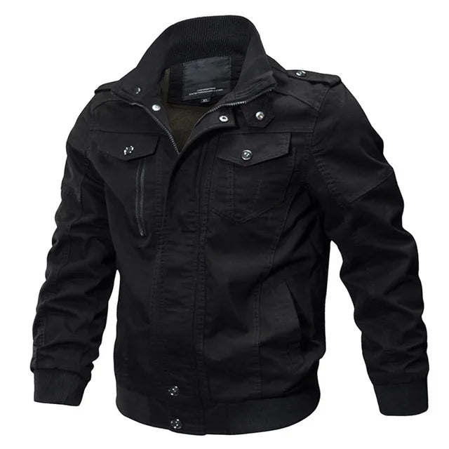 Motorcycle Military Bomber Jacket Men Spring Autumn motor Casual Multi-pocket P image 3