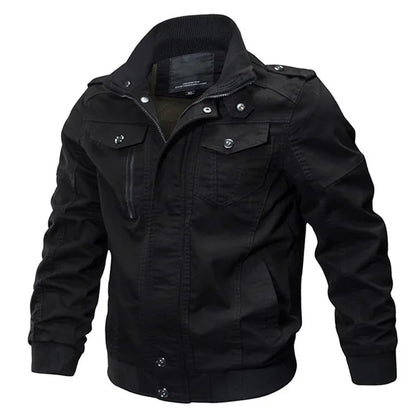 Motorcycle Military Bomber Jacket Men Spring Autumn motor Casual Multi-pocket P image 3