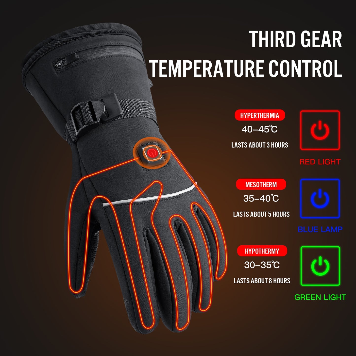 Motorcycle Gloves Waterproof Heated Guantes Moto Touch Screen Battery Powered M image 2
