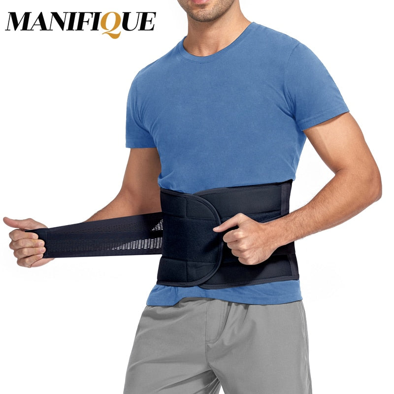 MANIFIQUE Waist Trainer Men Back Support Belt Breathable Mesh Design Slimming B image 1