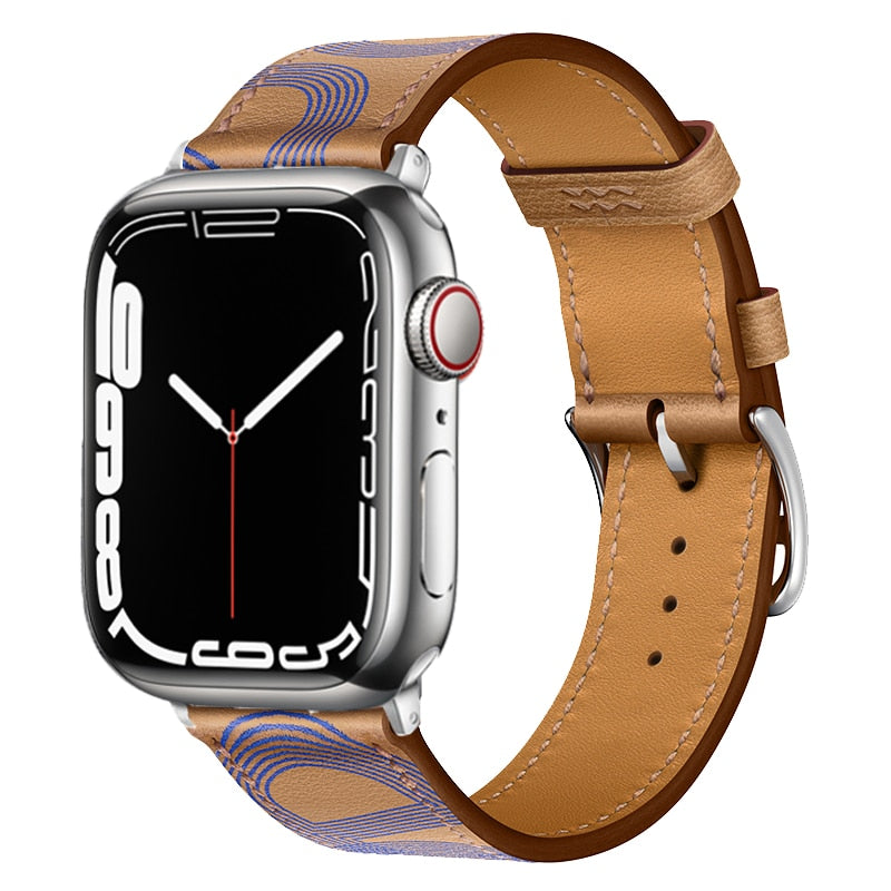Leather strap For Apple watch band 44mm 45mm 49mm 41mm 40mm Accessorie wristban image 3