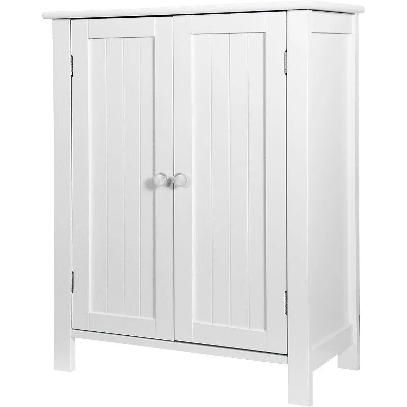 Bathroom Floor Storage Cabinet with Adjustable Shelf and Double Door Rust Proof image 2