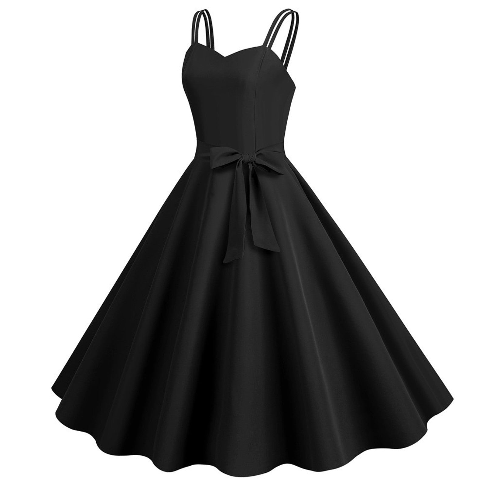 Women Casual Sleeveless Evening Party Prom Dress Strap A Line Large Swing Dress image 9