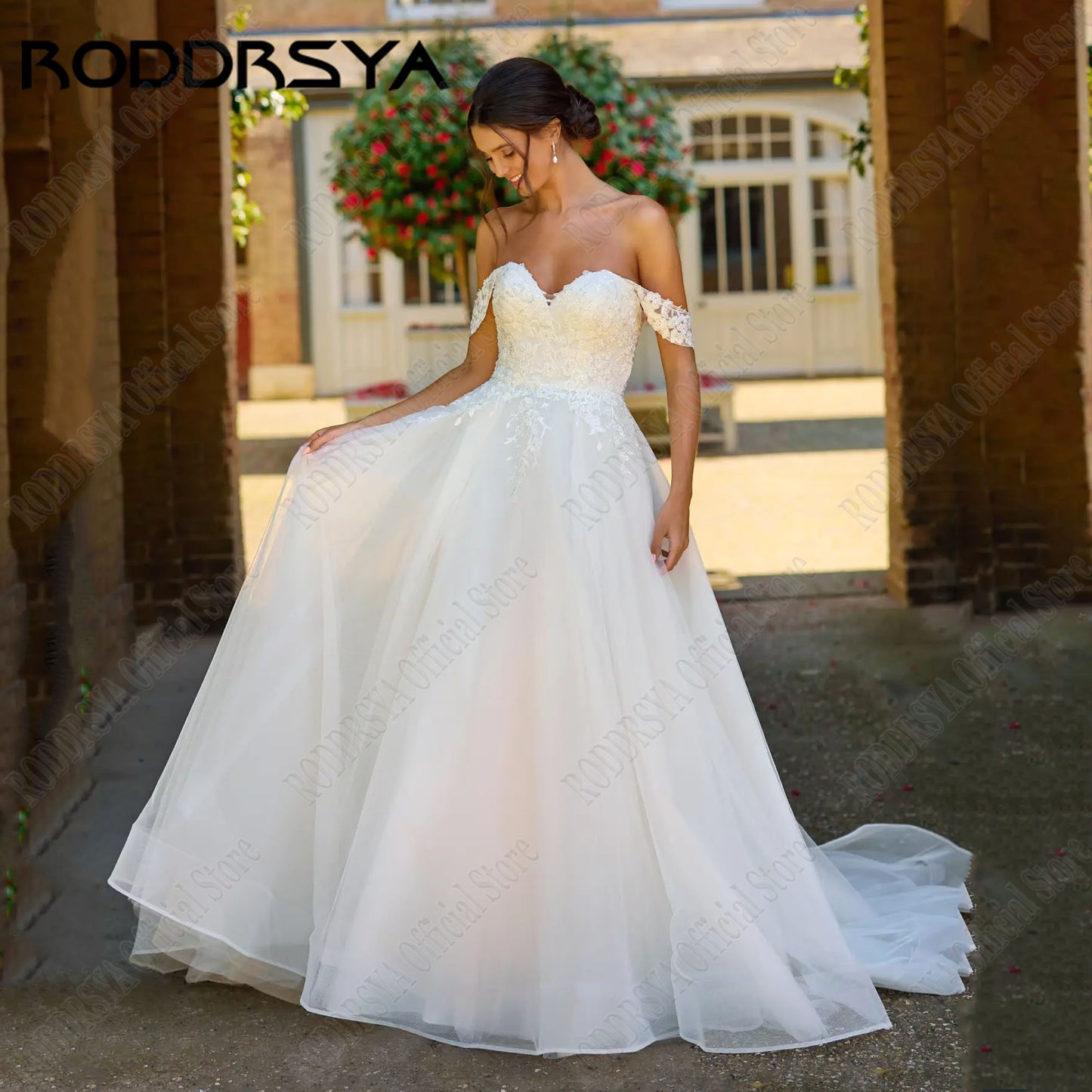 RODDRSYA Sweetheart Lace Wedding Dresses For Woman Elegant A-Line Off Shoulder