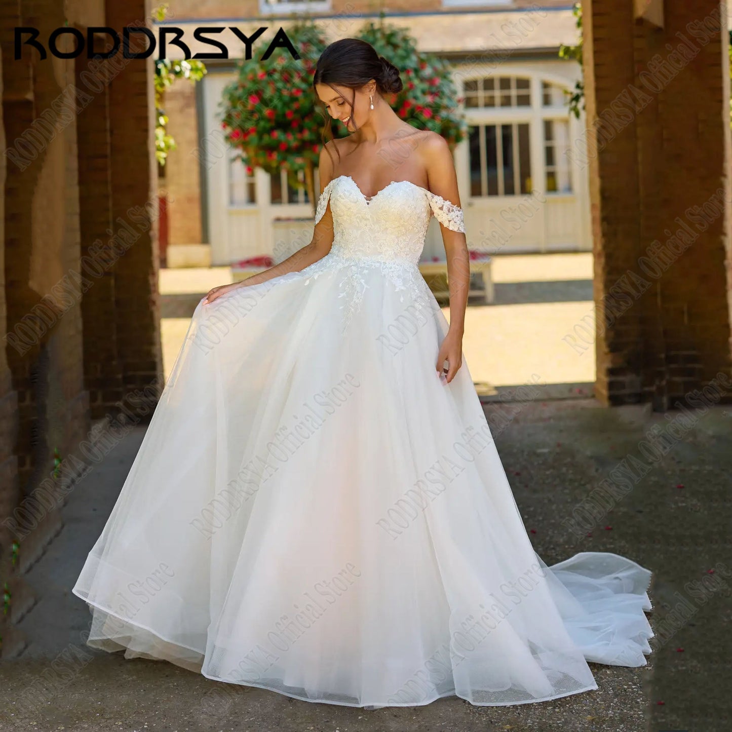 RODDRSYA Sweetheart Lace Wedding Dresses For Woman  A-Line Off Shoulder