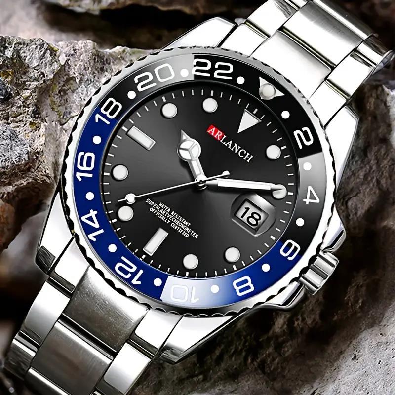 Classic Mens Watch Quartz Green Ghost Diver Series Stainless Steel Waterproof C image 7