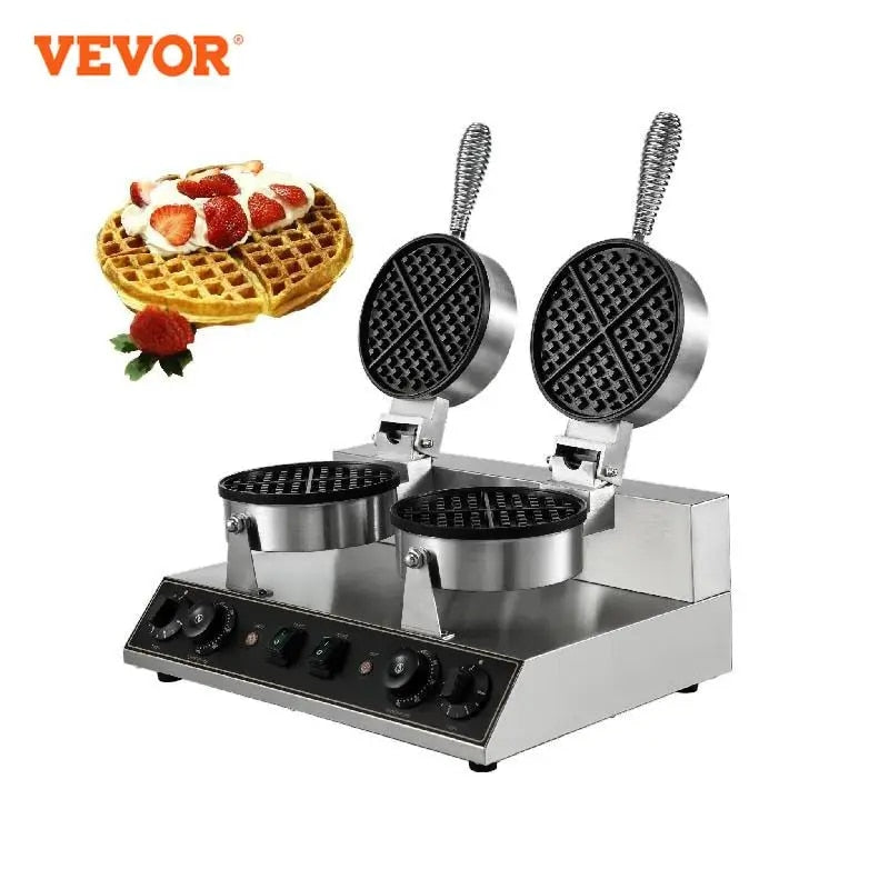 VEVOR Single/Double-head Electric Waffle Maker 180mm Nonstick Plate Cake Baking image 1