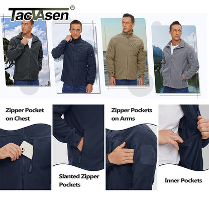 TACVASEN Full Zip Up Green Fleece Jacket Thermal Warm Work Coats Men Zipper Po image 9