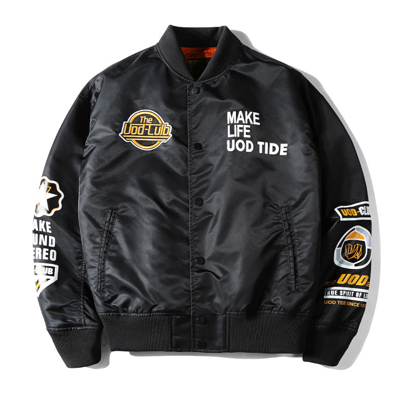 New Hip Hop Jacket Men High Quality Thick Army Navy Military Motorcycle Ma-1 Av image 8