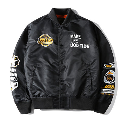 New Hip Hop Jacket Men High Quality Thick Army Navy Military Motorcycle Ma-1 Av image 8