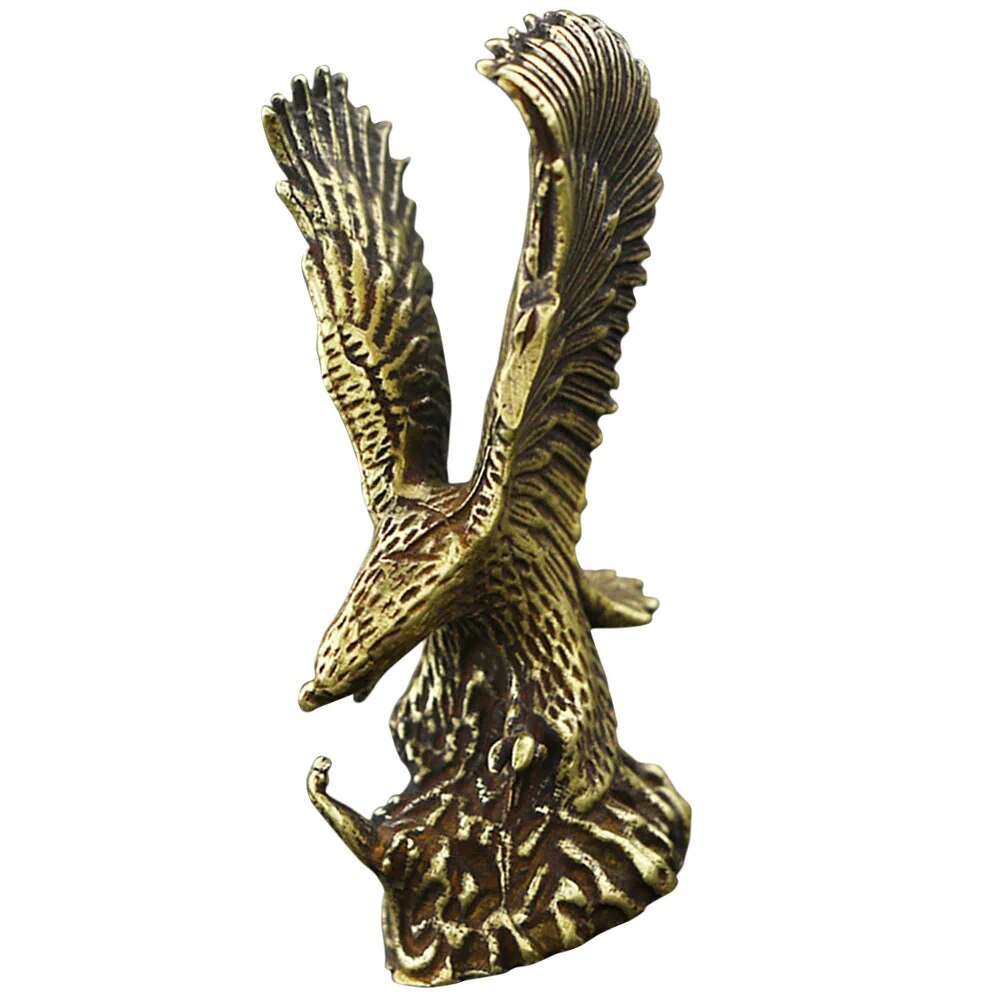 Brass Eagle Statue Decorative Eagle Sculpture Figurine Ornament Desk Eagle Decor image 4