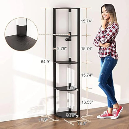 VTRIN Corner Shelf with Light, Modern Home Decor Stand Floor Lamps with Storage image 4
