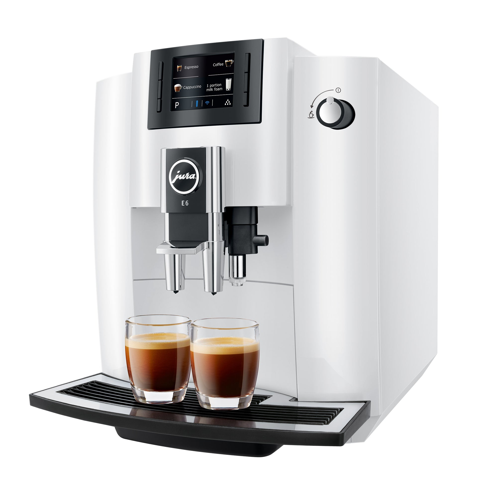 JURA E6 Automatic Coffee Machine, Piano White image 2